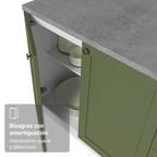 Mueble de Cocina Bajo Vik 1.20 m 2 Puertas 3 Cajones con Encimera Blanco/Verde