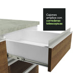 Mueble de Cocina Bajo Glamy 1.50 m 2 Puertas 2 Cajones Blanco/Marrón