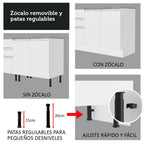 Mueble de Cocina Bajo Glamy 80 cm 2 Cajones Blanco
