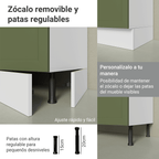 Mueble de Cocina Bajo Vik 80 cm 2 Cajones Blanco/Verde