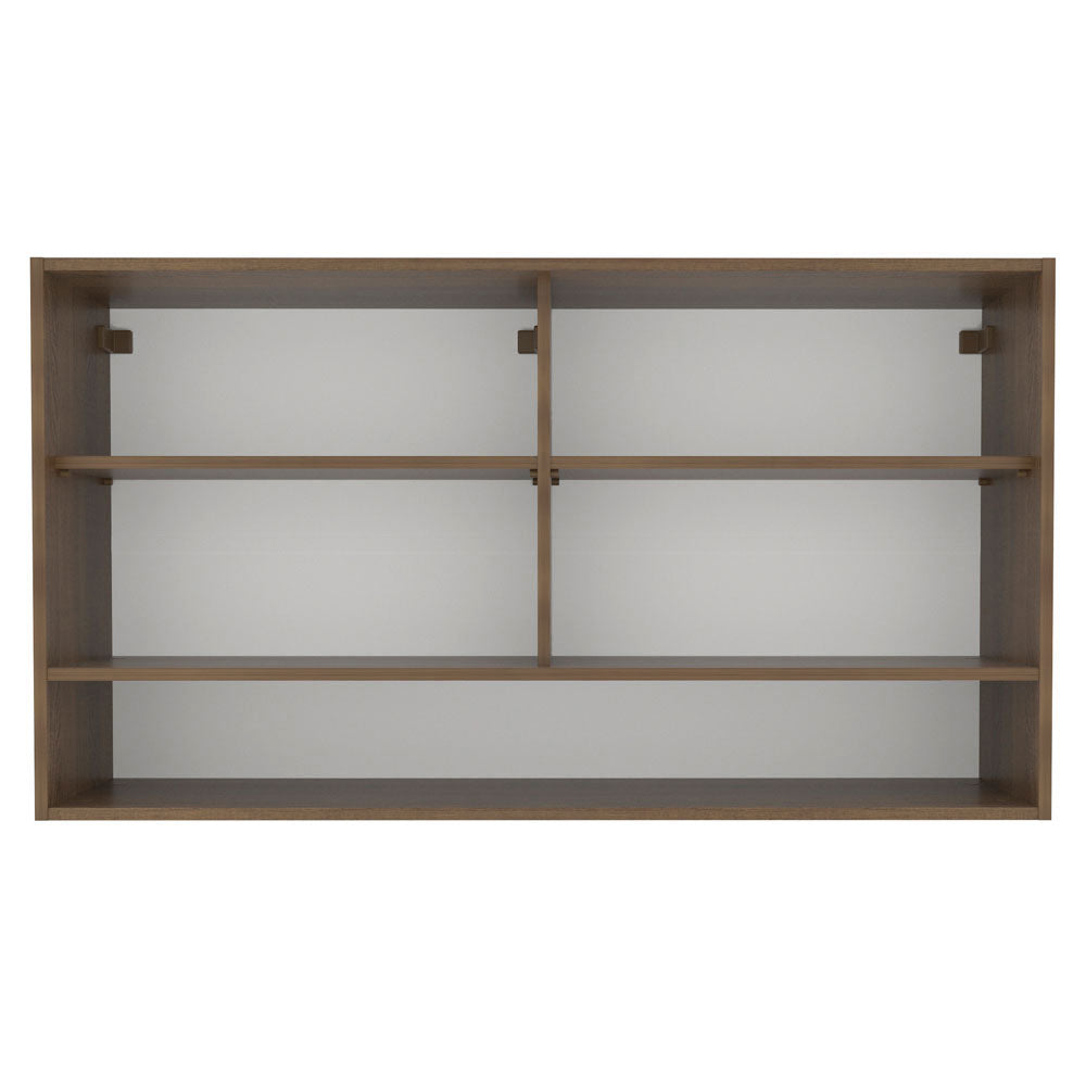 Mueble de Cocina Superior Glamy 1.20 m 2 Puertas Corredizas de Cristal Reflex 1 Nicho Marrón