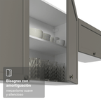Mueble de Cocina Superior Vik 70 cm 2 Puertas Blanco/Gris