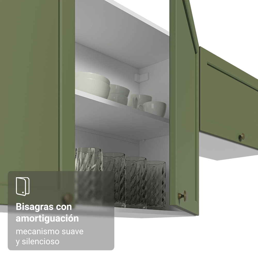 Mueble de Cocina Superior Vik 70 cm 2 Puertas Blanco/Verde
