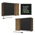 Mueble de Cocina Superior de Esquina Glamy 1 Puerta Marrón/Negro