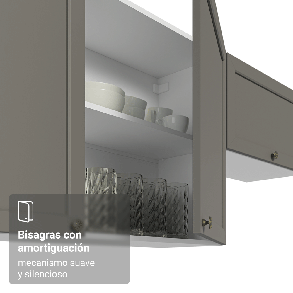 Mueble de Cocina Superior de Esquina Vik 1 Puerta Blanco/Gris