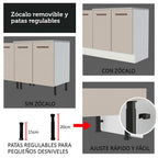 Mueble de Cocina para Hornos Agata 60 cm Blanco/Crema