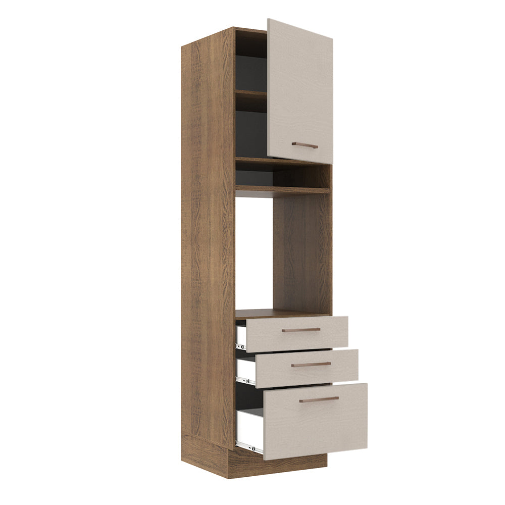 Mueble de Cocina para Hornos Agata 60 cm Marrón/Crema