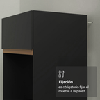 Mueble de Cocina para Hornos Reims 70 cm Negro