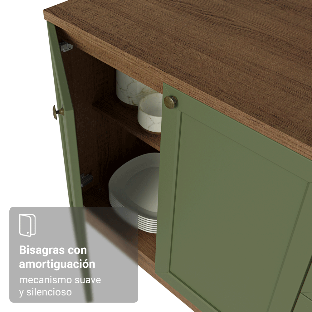 Mueble de Cocina para Hornos Vik 70 cm Marrón/Verde
