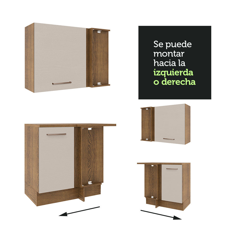 Cocina Integral de Esquina Agata 4.80 m Marrón/Crema 01