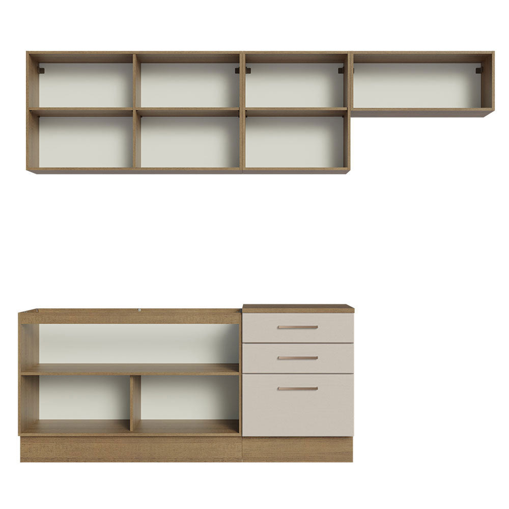 Cocina Integral Agata 2.60 m Marrón/Crema 02