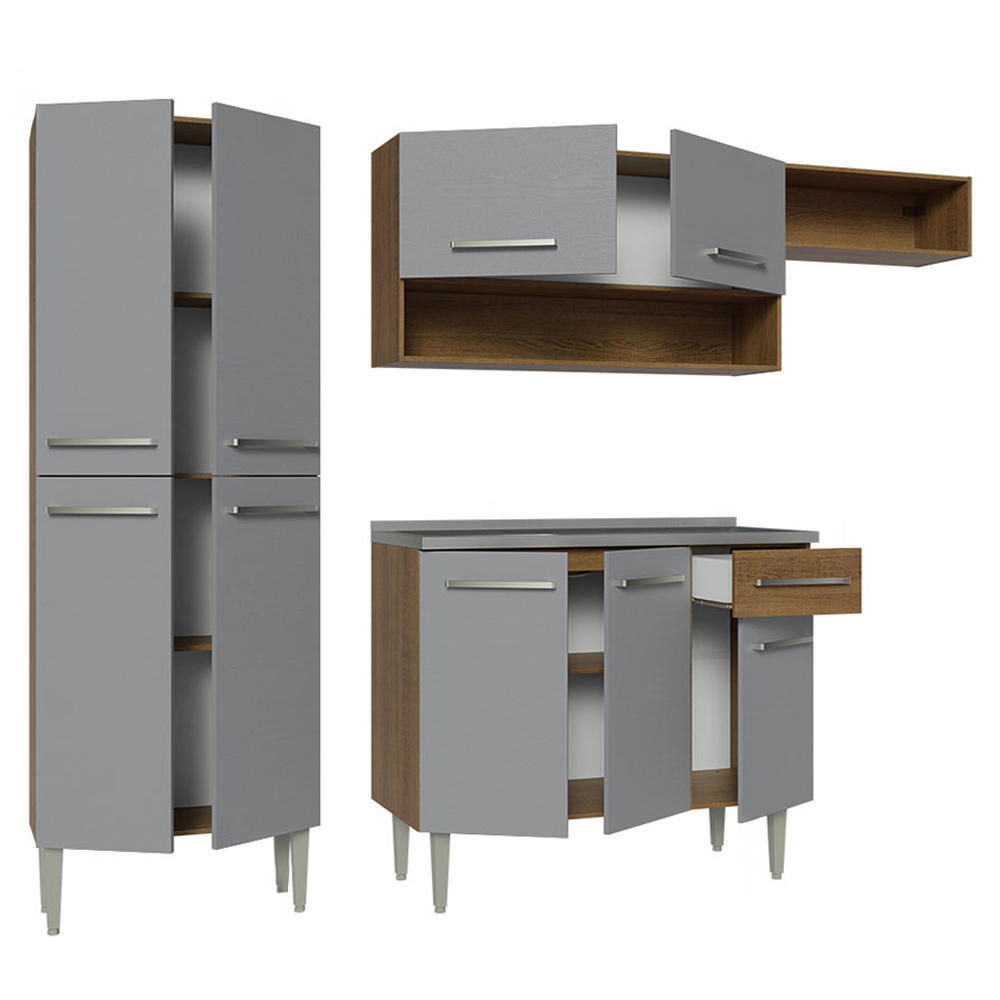 Cocina Integral Emilly 2.30 m con Mesón de Acero 12