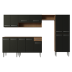 Cocina Integral Emilly 2.90 Metros Marrón/Negro 01