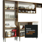 Cocina Integral Emilly 2.90 Metros Marrón/Blanco 10