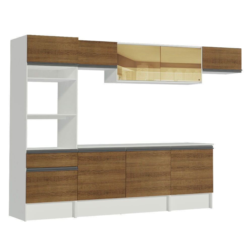 Cocina Integral Diamante 3.00 m con Encimera Blanco/Marrón