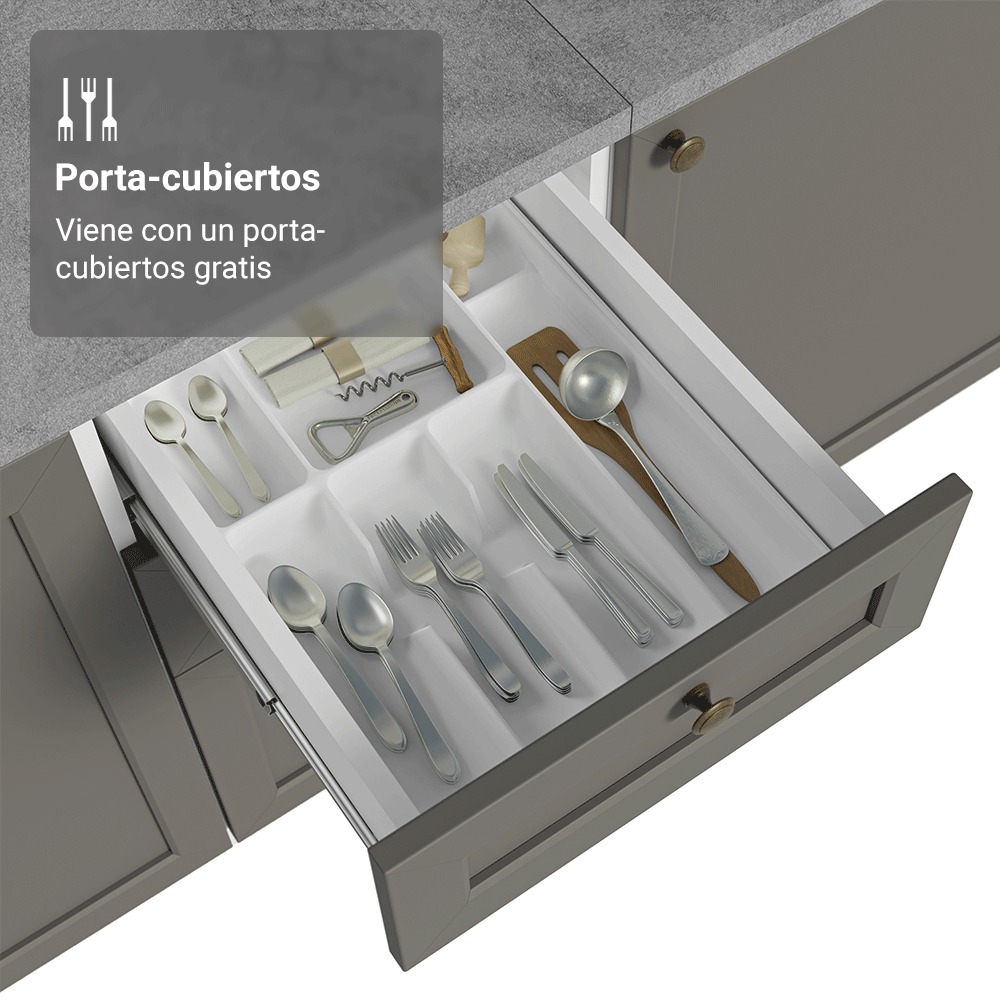 Cocina Integral Vik 1.80 Metros Blanco/Gris 01