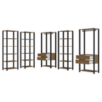 Clóset Modulado Abierto Valencia 4 Cajones 19 Niveles 180 cm x 317 cm Marrón/Negro 01