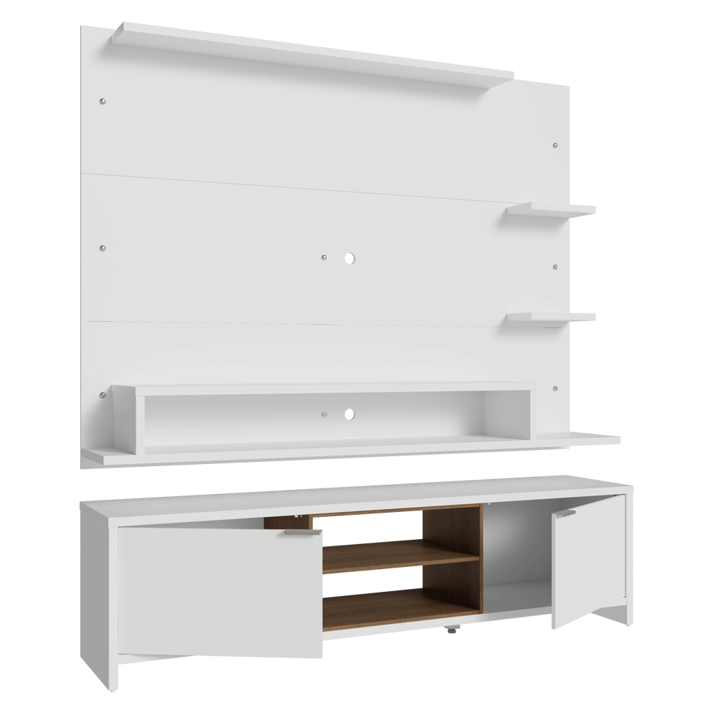 Centro de Entretenimiento para TV Metz Mesa y Panel Hasta 60 Pulgadas Blanco