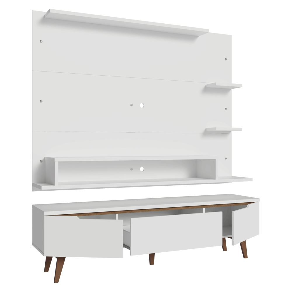 Centro de Entretenimiento para TV Reims Mesa y Panel Hasta 60 Pulgadas Blanco