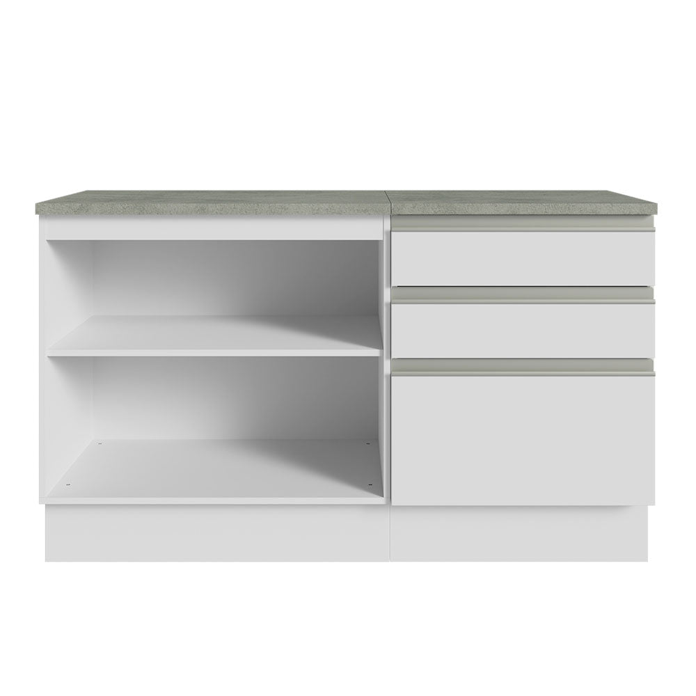 Kit 2 Muebles para Baño 140 cm 2 Puertas 3 Cajones con Encimeras