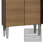 Kit Mueble de Cocina Bajo 1.05 m + Estante Organizador Multiuso 5 Niveles Marrón