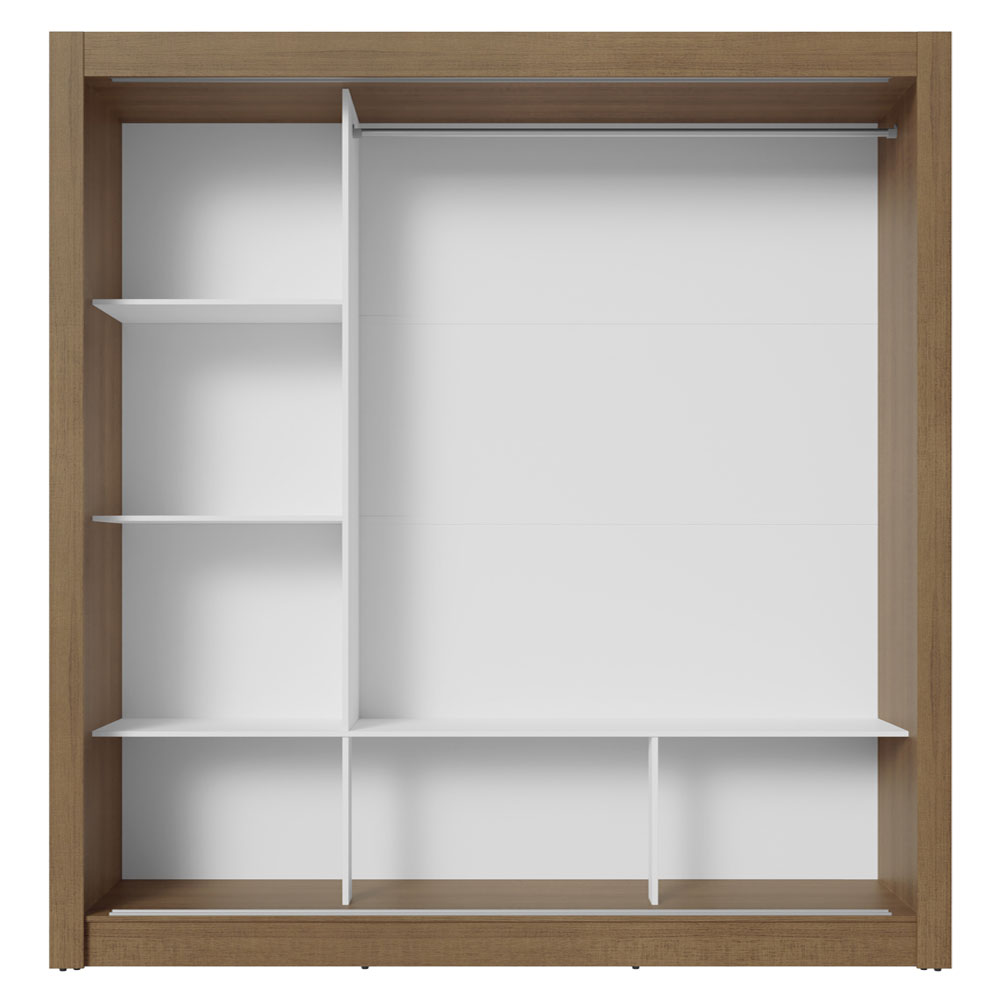 Clóset Monaco 3 Puertas Corredizas Marrón/Blanco 170 cm x 205 cm x 51 cm
