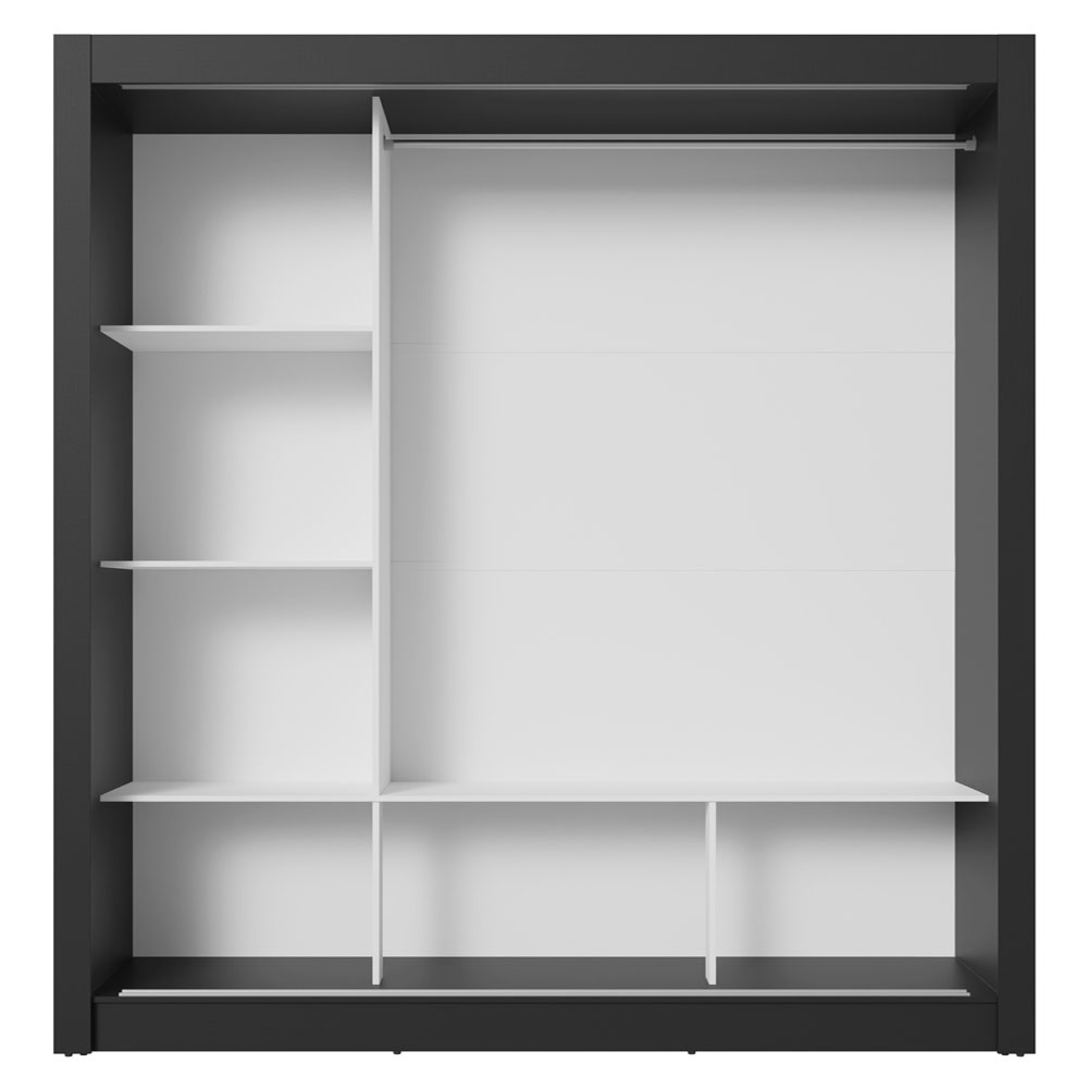 Clóset Monaco 3 Puertas Corredizas 1 Espejo Negro 170 cm x 205 cm x 51 cm