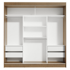 Clóset Reno 3 Puertas Corredizas 1 Espejo Marrón 180 cm x 205 cm x 54 cm