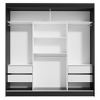 Clóset Reno 3 Puertas Corredizas con Espejos Negro/Blanco 180 cm x 205 cm x 54 cm