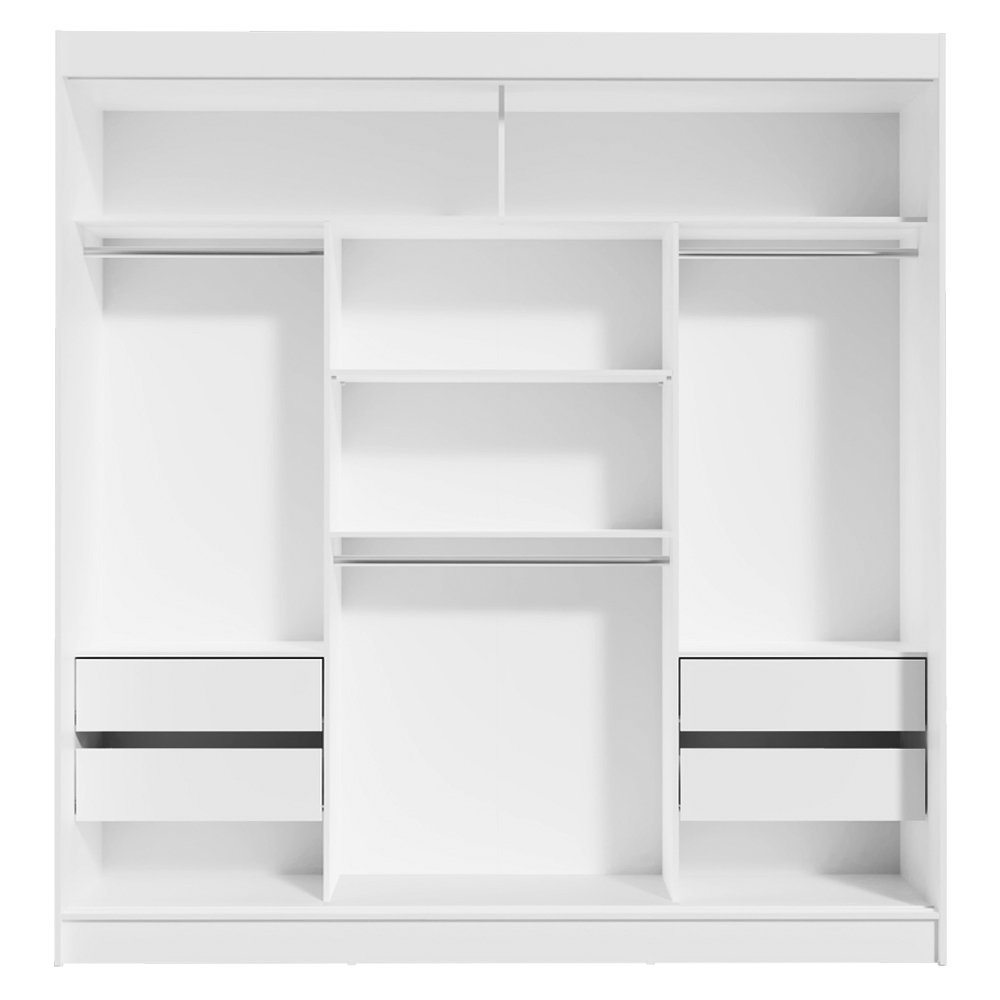 Clóset Reno 3 Puertas Corredizas 1 Espejo Blanco/Marrón 180 cm x 205 cm x 54 cm