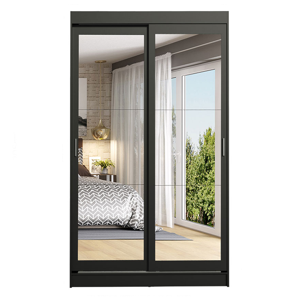Clóset Tokio 2 Puertas Corredizas con Espejos Negro 218 cm x 109 cm x 54 cm