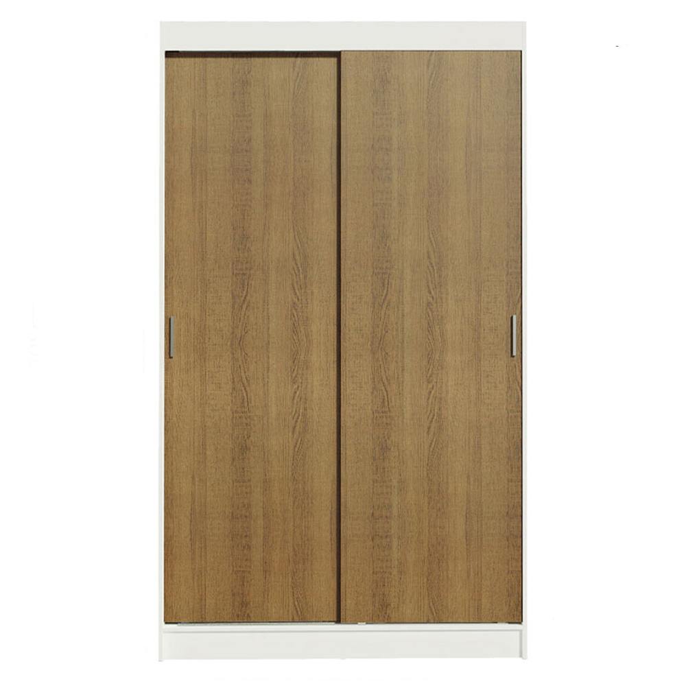 Clóset Tokio 2 Puertas Corredizas 2 Cajones Blanco/Marrón 218 cm x 109 cm x 54 cm