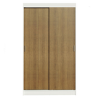 Clóset Tokio 2 Puertas Corredizas 2 Cajones Blanco/Marrón 218 cm x 109 cm x 54 cm