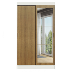 Clóset Tokio 2 Puertas Corredizas 1 Espejo Blanco/Marrón 218 cm x 109 cm x 54 cm