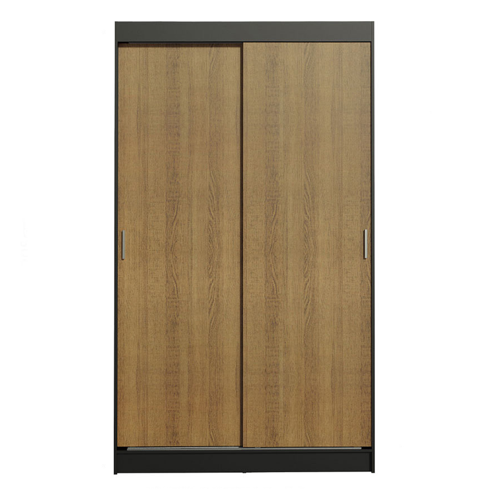 Clóset Tokio 2 Puertas Corredizas 2 Cajones Negro/Marrón 218 cm x 109 cm x 54 cm