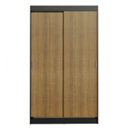 Clóset Tokio 2 Puertas Corredizas 2 Cajones Negro/Marrón 218 cm x 109 cm x 54 cm