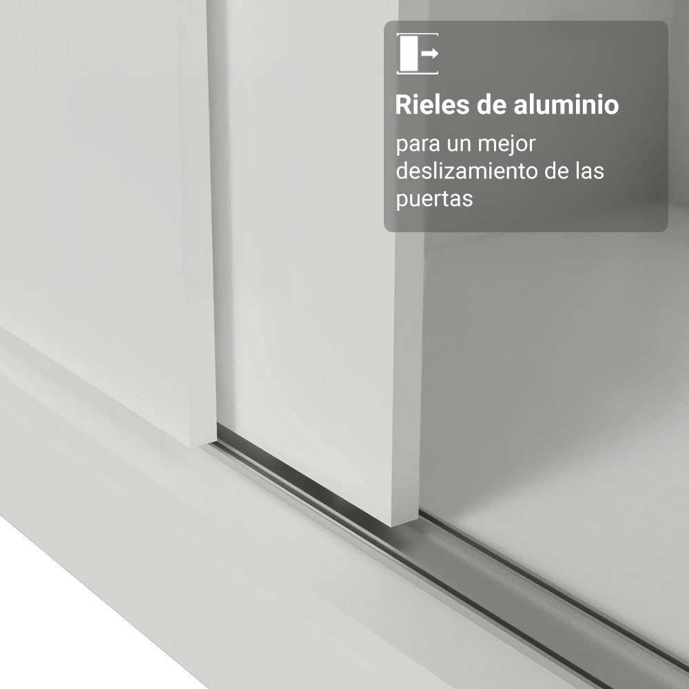 Closet Max 2 Puertas Corredizas 1 Espejo Blanco 183 cm x 119 cm x 54 cm