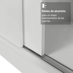Closet Max 2 Puertas Corredizas 1 Espejo Blanco 183 cm x 119 cm x 54 cm