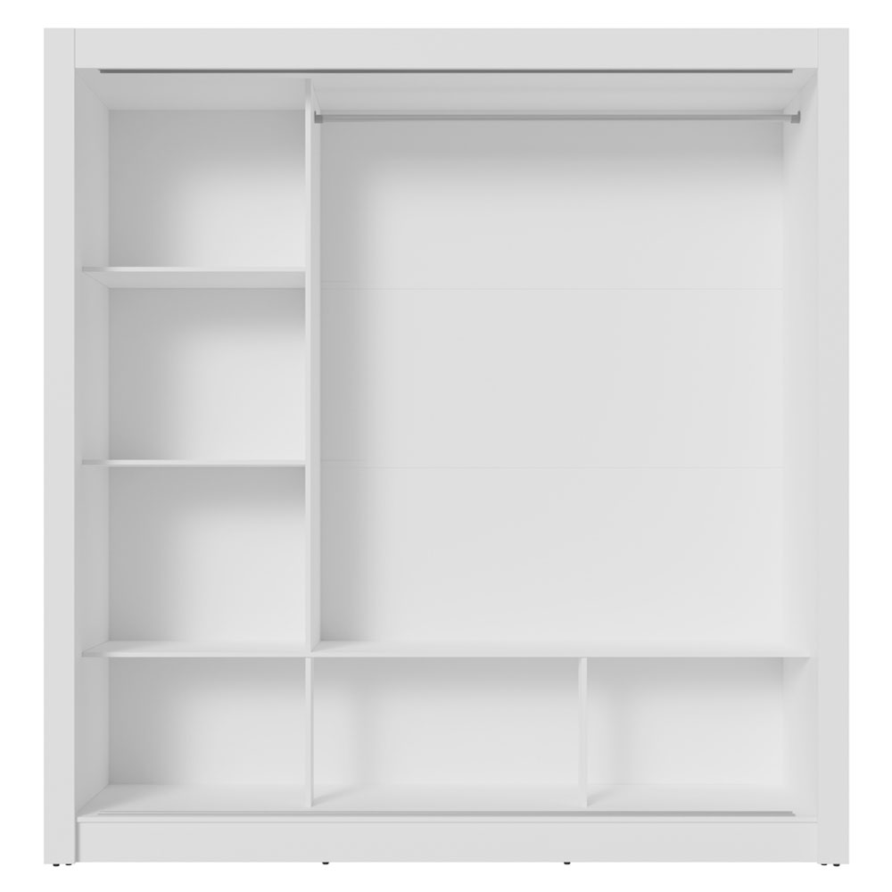 Clóset Nobre 3 Puertas Corredizas 2 Espejos Blanco/Negro 205 cm x 170 cm x 51 cm