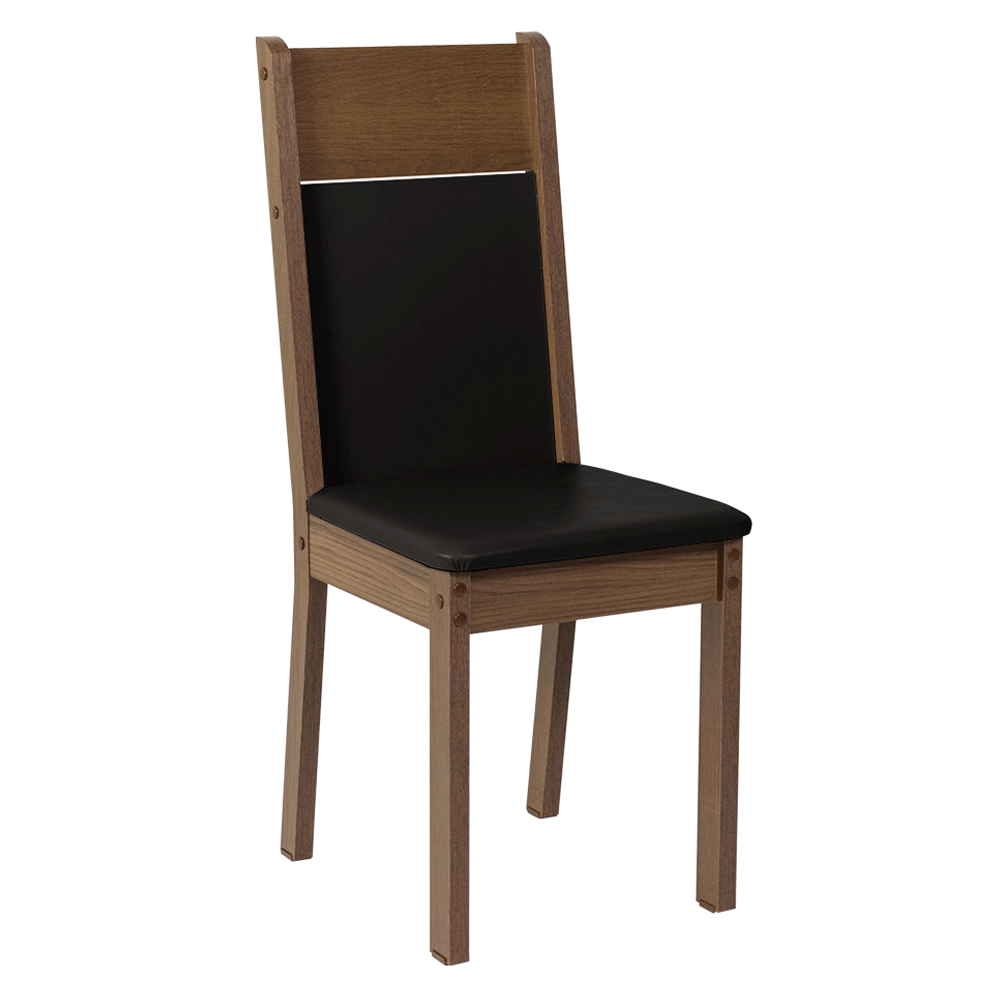 Juego de Comedor Ellen con 4 Sillas Marrón/Negro