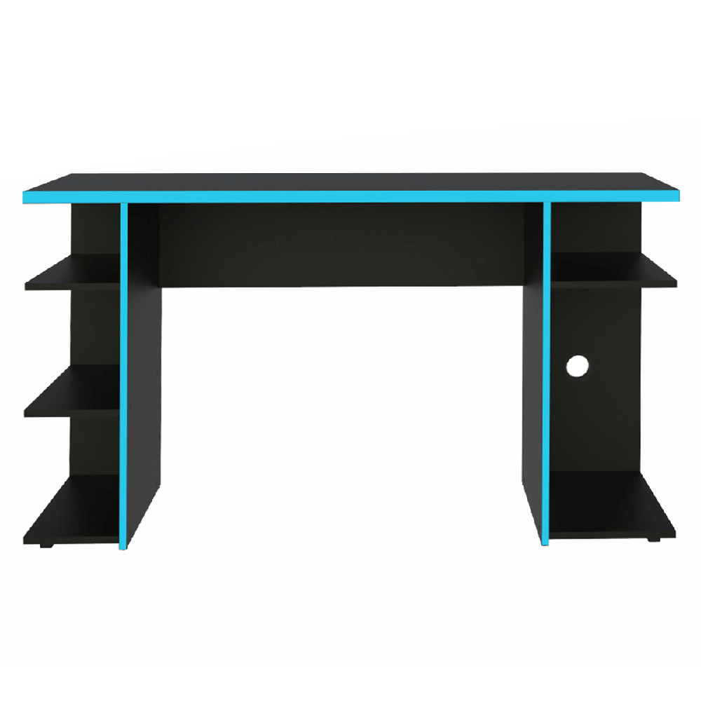 Escritorio Gamer Moderno para PC y Consola NegroAzul