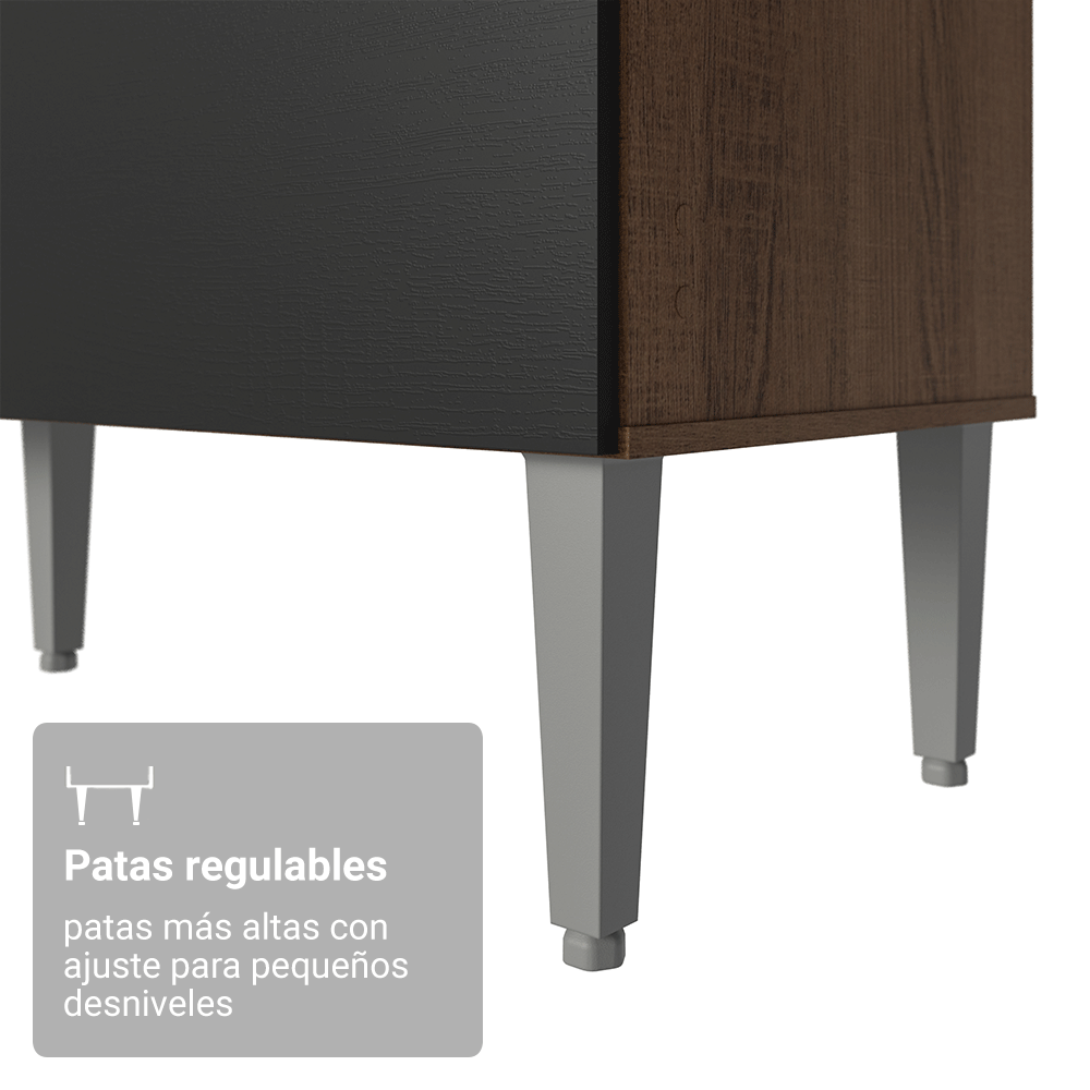 Mueble de Cocina Compacta Aura 2.00 Metros MarrónNegro