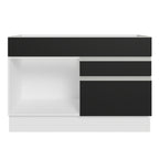 Gabinete Bajo de Lavaplatos 120cm 1 Puerta 2 Cajones Blanco/Negro (Sin Mesón y Sin Lavaplatos) Glamy
