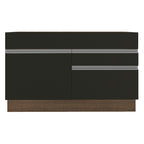 Gabinete Bajo de Lavaplatos 120cm 1 Puerta 2 Cajones Marrón/Negro (Sin Mesón y Sin Lavaplatos) Glamy