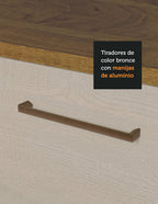 Mueble de Cocina Bajo Agata 1.20 m 2 Puertas 3 Cajones con Encimera Marrón/Crema