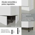 Mueble de Cocina Bajo Glamy 1.50 m 2 Puertas 2 Cajones con Encimera Blanco