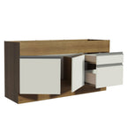 Mueble de Cocina Bajo Glamy 1.50 m 2 Puertas 2 Cajones Marrón/Blanco