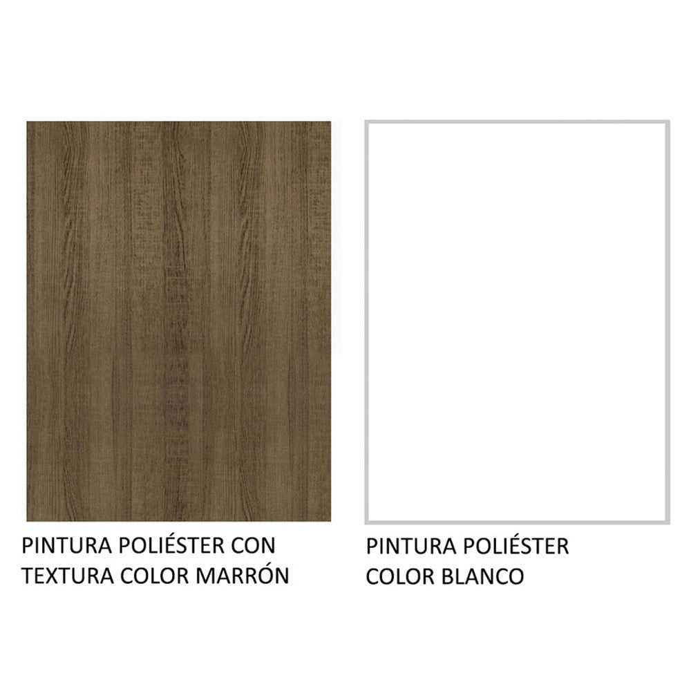 Mueble de Cocina Bajo Glamy 60 cm 3 Cajones Marrón/Blanco