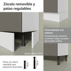 Mueble de Cocina Bajo Vik 80 cm 2 Puertas Blanco/Gris