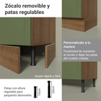 Mueble de Cocina Bajo Vik 80 cm 2 Puertas MarrónVerde
